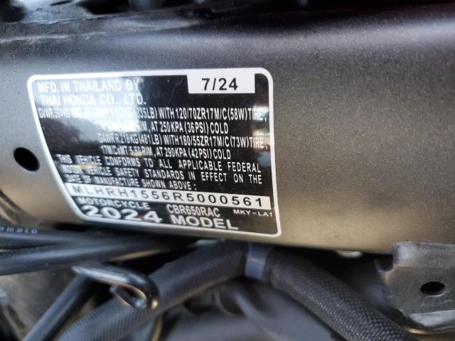 2024 HONDA CBR650 R MLHRH1556R5000561