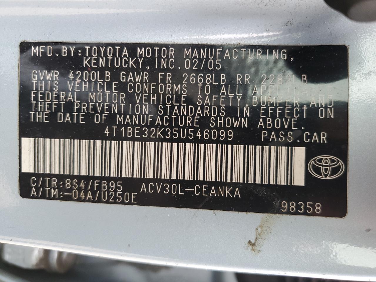 Toyota Camry le 2005