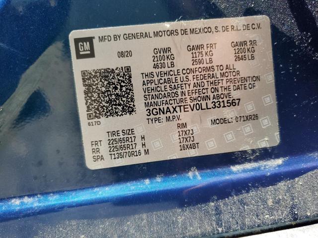 2020 CHEVROLET EQUINOX LT - 3GNAXTEV0LL331567