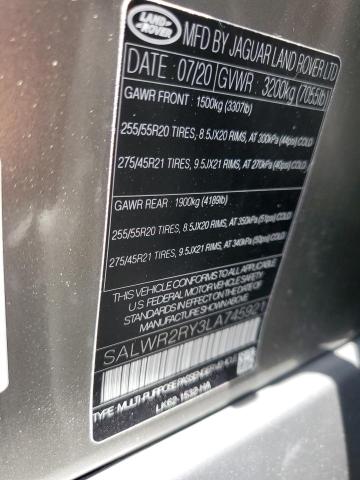 2020 LAND ROVER RANGE ROVE SALWR2RY3LA745921