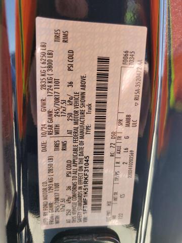 2024 FORD F150 XL 1FTMF1K51RKF31045