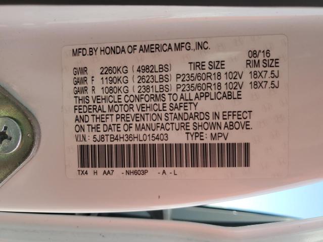2017 ACURA RDX 5J8TB4H36HL015403
