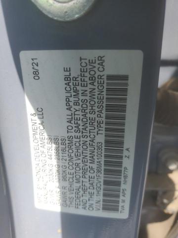 2021 HONDA ACCORD SPO 1HGCV1F36MA100353