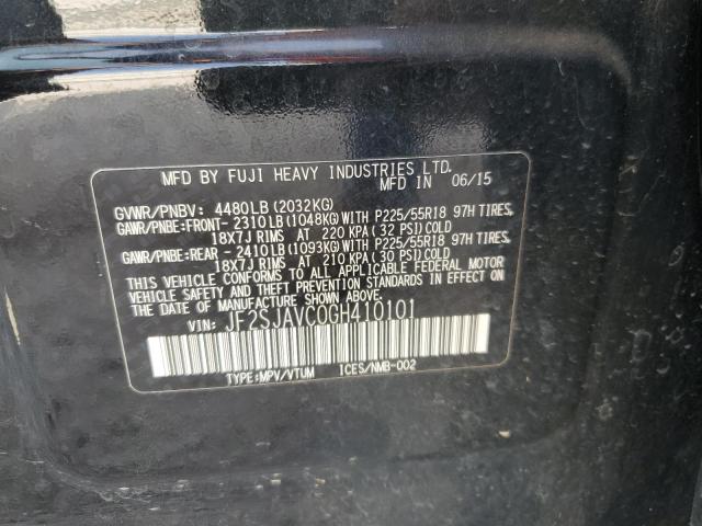 2016 SUBARU FORESTER 2 JF2SJAVC0GH410101