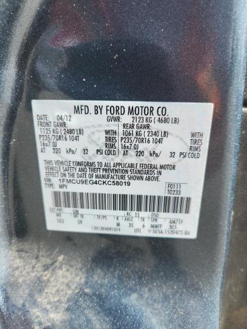 2012 FORD ESCAPE - 1FMCU9EG4CKC58019