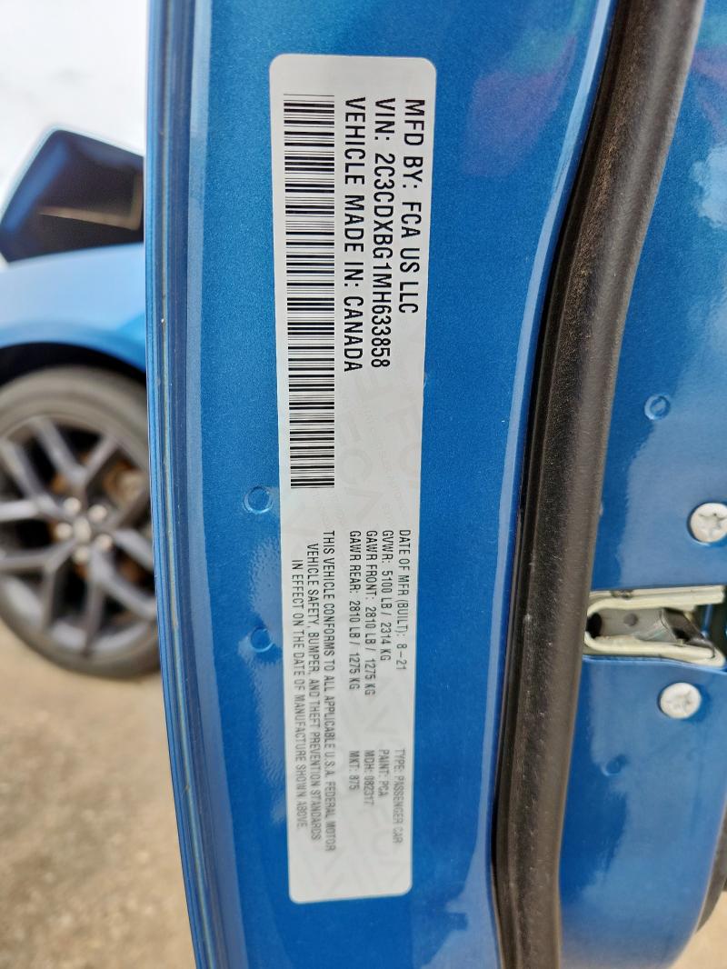 2021 DODGE CHARGER SX 2C3CDXBG1MH633858