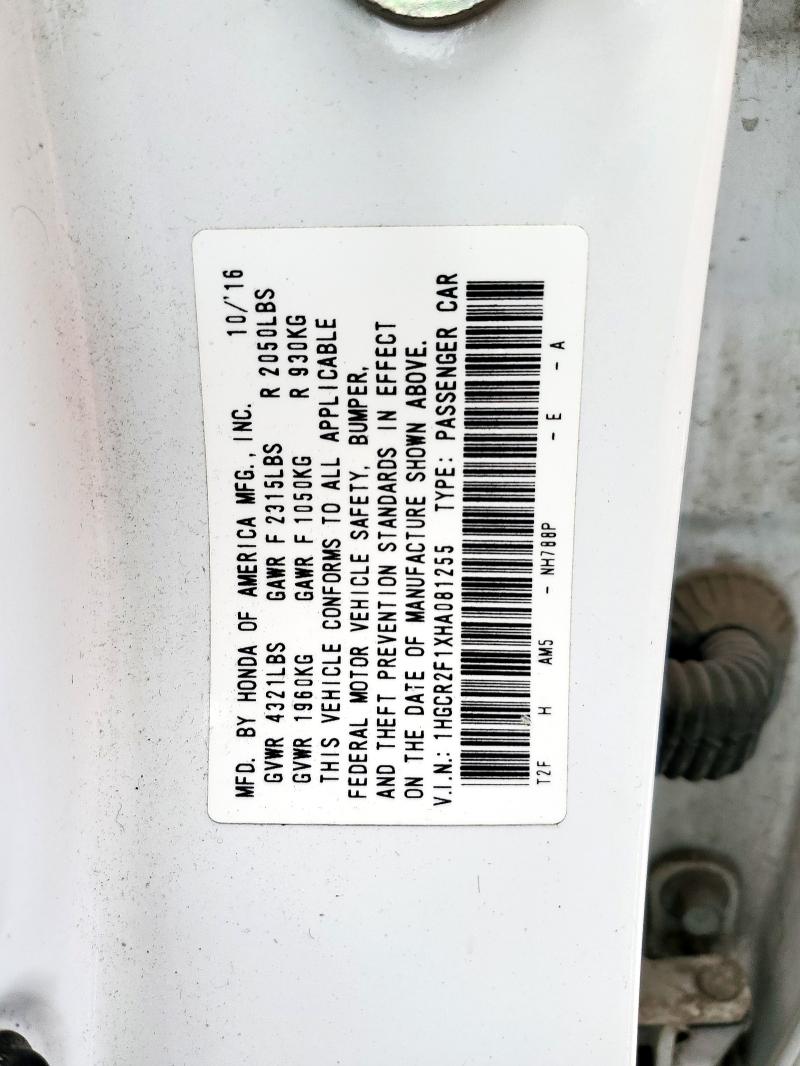 2017 HONDA ACCORD SPO - 1HGCR2F1XHA081255