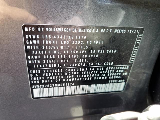 2022 VOLKSWAGEN TAOS S 3VVCX7B27NM051274