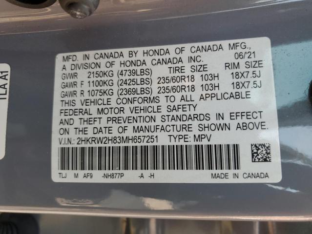 2021 HONDA CR-V EXL 2HKRW2H83MH657251