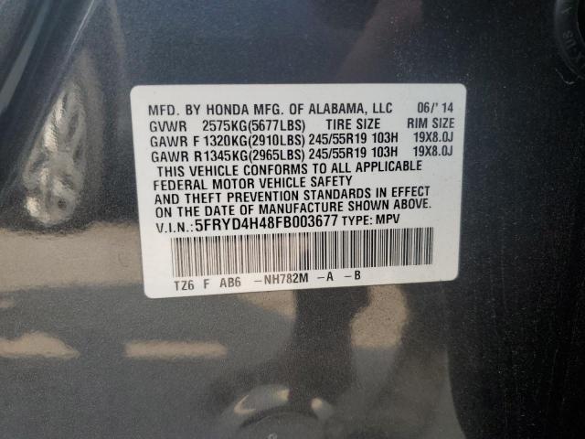 2015 ACURA MDX TECHNO 5FRYD4H48FB003677