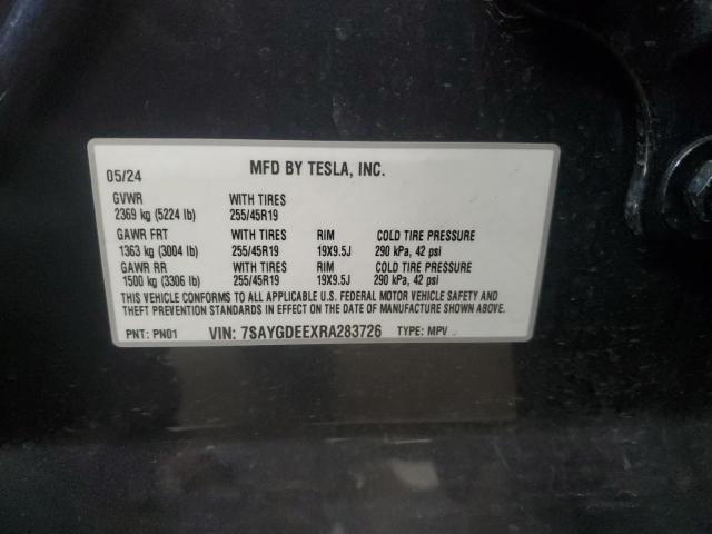 2024 TESLA MODEL Y 7SAYGDEEXRA283726