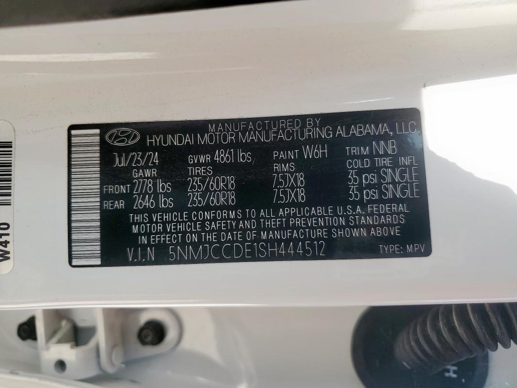 2025 HYUNDAI TUCSON SEL 5NMJCCDE1SH444512