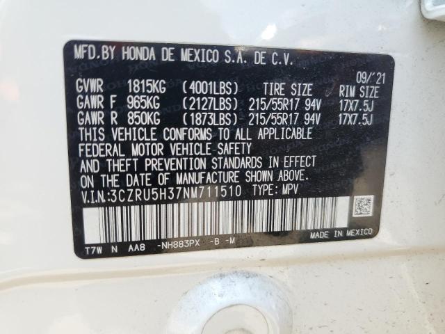 2022 HONDA HR-V LX 3CZRU5H37NM711510
