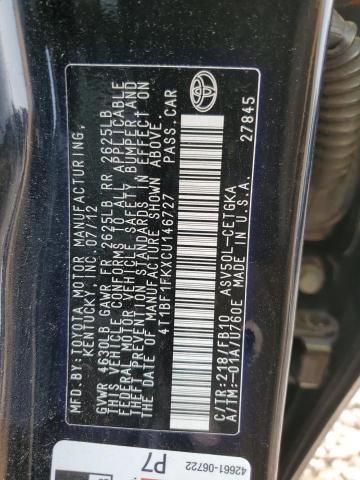 2012 TOYOTA CAMRY BASE - 4T1BF1FKXCU146727