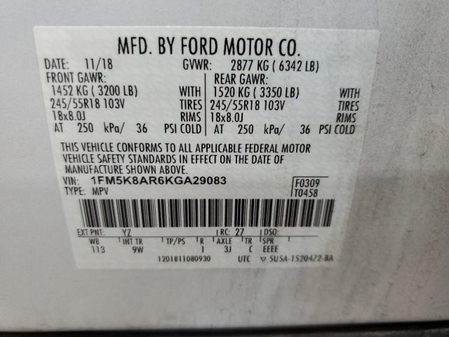 2019 FORD EXPLORER P 1FM5K8AR6KGA29083