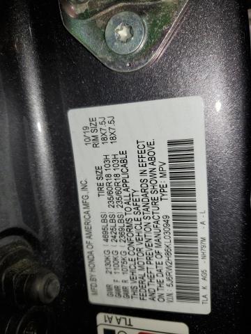 2019 HONDA CR-V EXL 5J6RW2H86KL030949