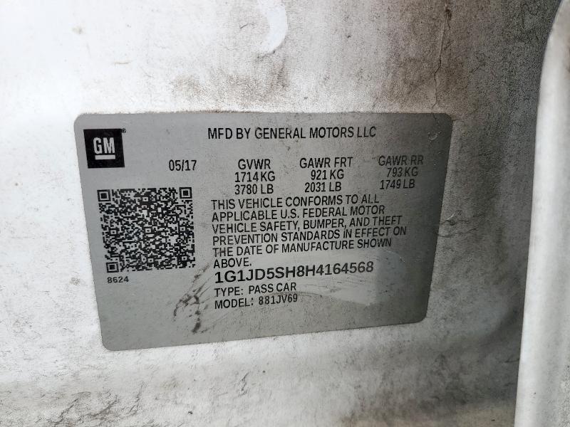 2017 CHEVROLET SONIC LT - 1G1JD5SH8H4164568