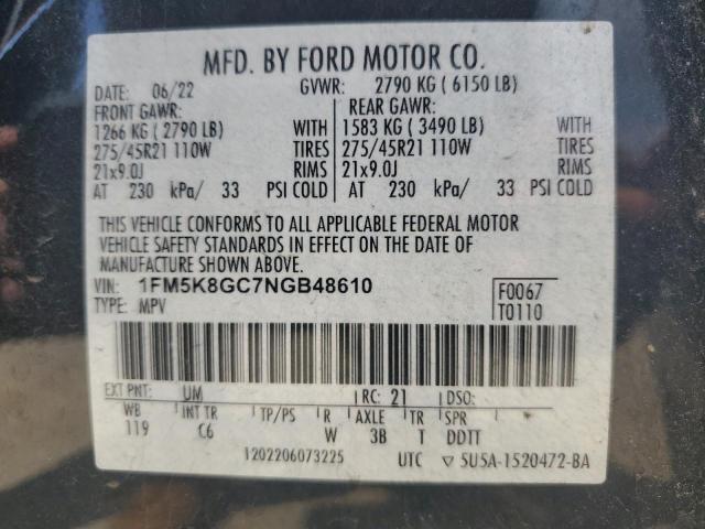 2022 FORD EXPLORER S 1FM5K8GC7NGB48610