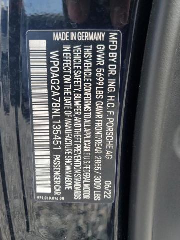 2022 PORSCHE PANAMERA G WP0AG2A78NL135451