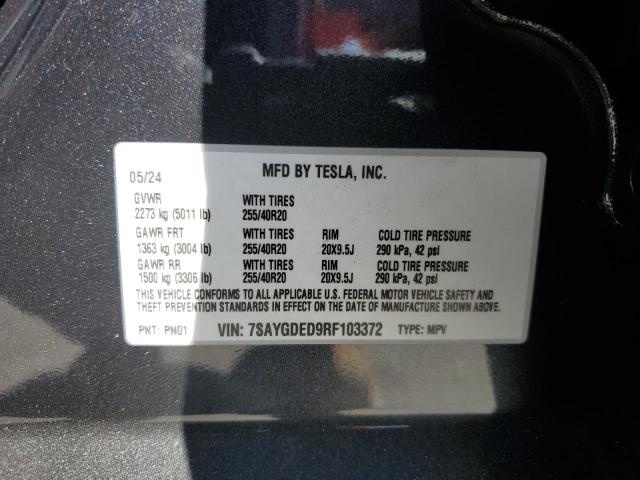 2024 TESLA MODEL Y 7SAYGDED9RF103372