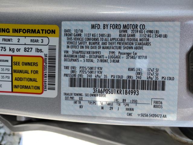 2019 FORD FUSION TIT 3FA6P0SU1KR184993