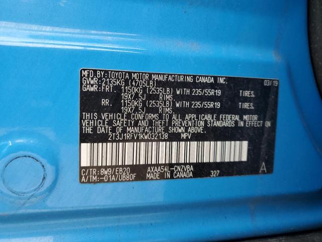 2019 TOYOTA RAV4 ADVEN 2T3J1RFV1KW032138