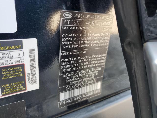 2017 LAND ROVER RANGE ROVE - SALGS5FE6HA346433
