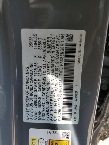 2025 HONDA CIVIC SI 2HGFE1E57SH478115