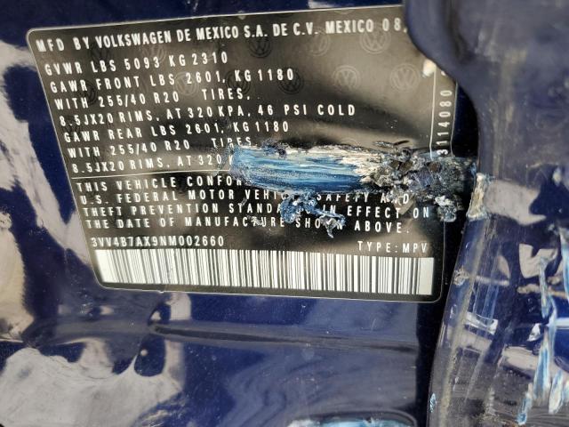 2022 VOLKSWAGEN TIGUAN SEL 3VV4B7AX9NM002660