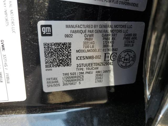 2022 GMC SIERRA K15 1GTUUEET0NZ629041