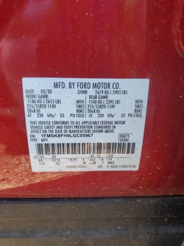 2020 FORD EXPLORER L - 1FMSK8FH9LGC05967