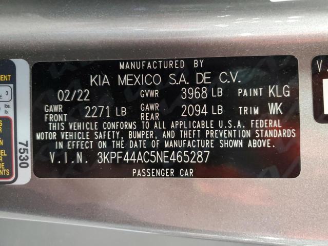 3KPF44AC5NE465287 2022 KIA FORTE