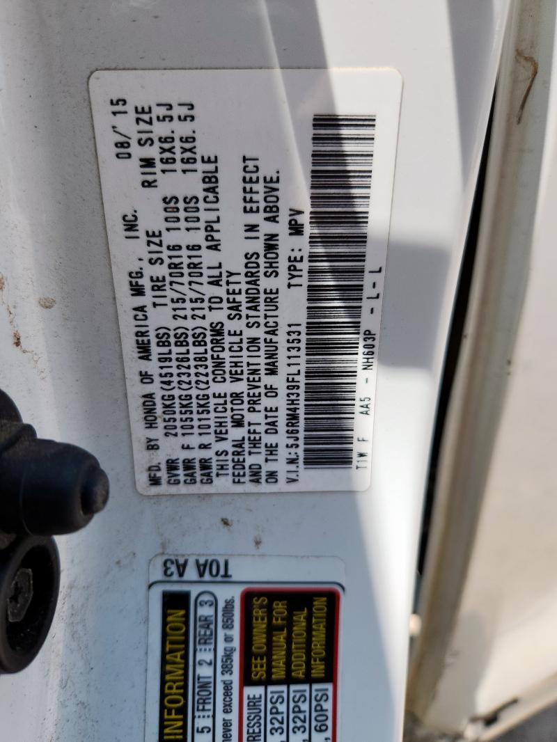 2015 HONDA CR-V LX 5J6RM4H39FL113531