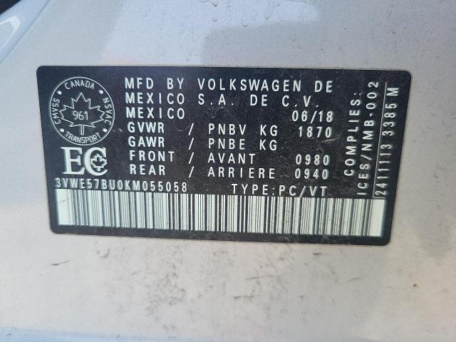 2019 VOLKSWAGEN JETTA SEL 3VWE57BU0KM055058