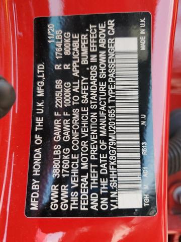 2021 HONDA CIVIC TYPE - SHHFK8G79MU201651