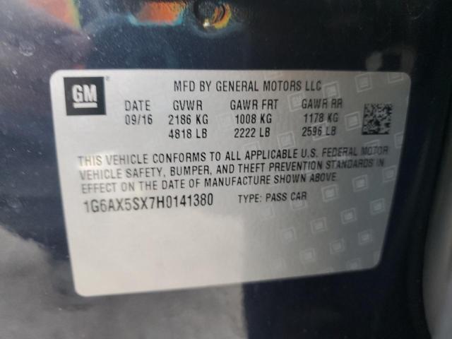 2017 CADILLAC CTS LUXURY 1G6AX5SX7H0141380