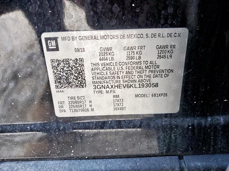 2019 CHEVROLET EQUINOX LS - 3GNAXHEV6KL193058
