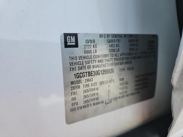 2016 CHEVROLET COLORADO 1GCGTBE30G1295836