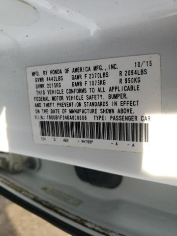 2016 ACURA TLX 19UUB1F34GA000608