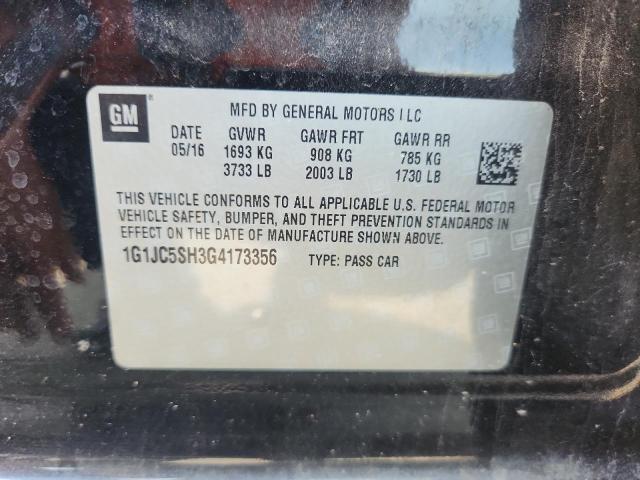 2016 CHEVROLET SONIC LT 1G1JC5SH3G4173356