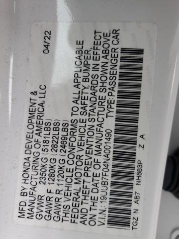 2022 ACURA TLX TYPE S 19UUB7F04NA001490