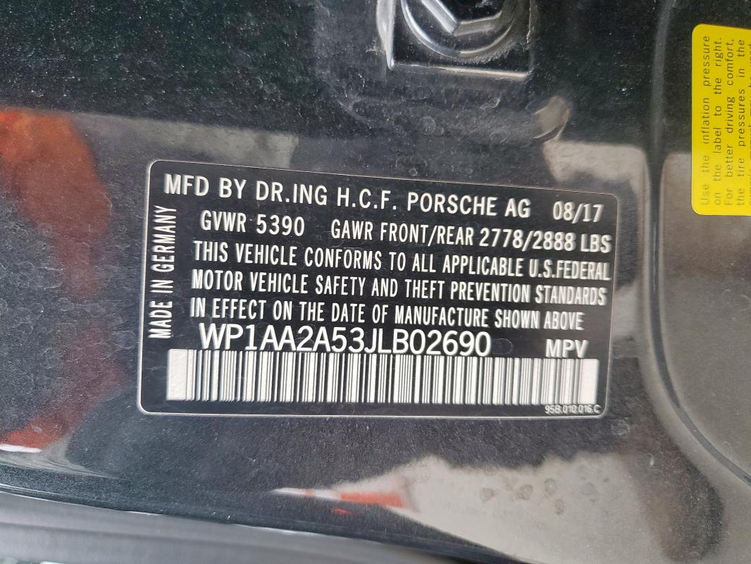 2018 PORSCHE MACAN - WP1AA2A53JLB02690