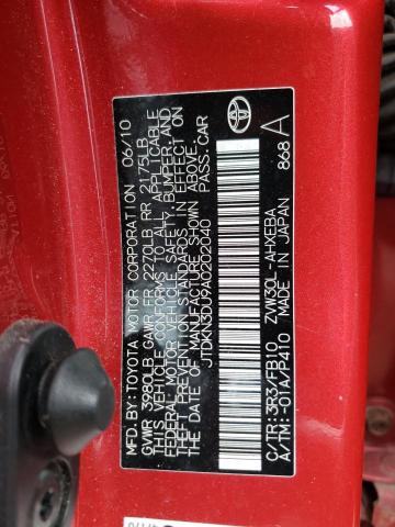 2010 TOYOTA PRIUS - JTDKN3DU9A0202040