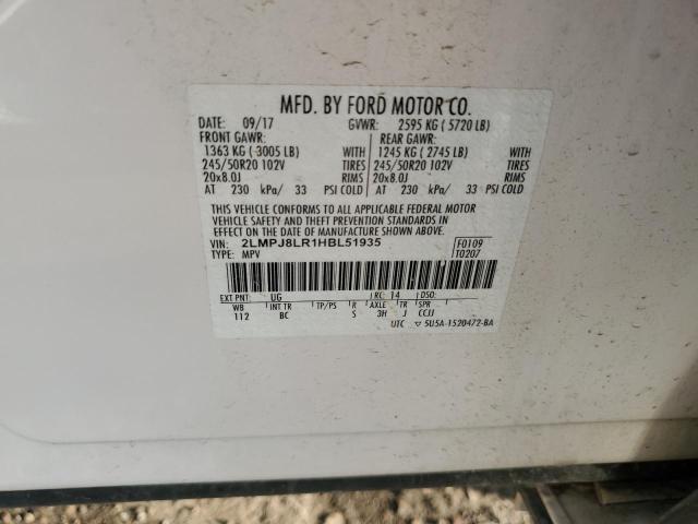 2017 LINCOLN MKX RESERV 2LMPJ8LR1HBL51935