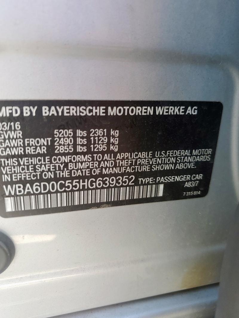 2017 BMW 640 I GRAN - WBA6D0C55HG639352