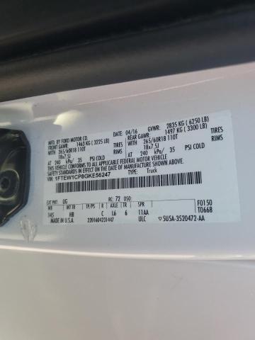 2016 FORD F150 SUPER - 1FTEW1CP8GKE56247