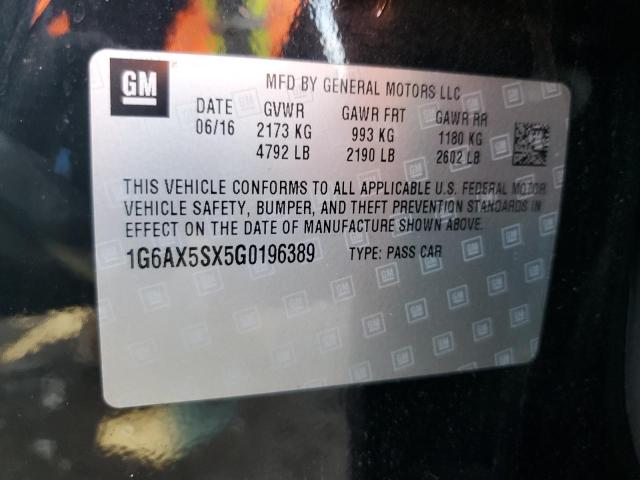 2016 CADILLAC CTS LUXURY - 1G6AX5SX5G0196389