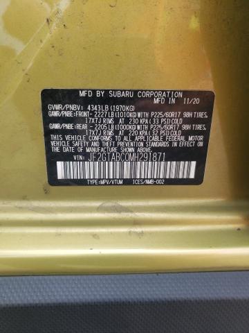 2021 SUBARU CROSSTREK - JF2GTABC0MH291871