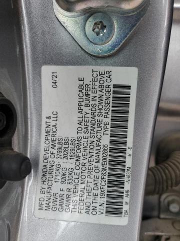 2021 HONDA CIVIC SPOR - 19XFC2F83ME002865