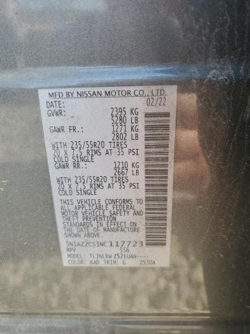 2022 NISSAN MURANO SL 5N1AZ2CS3NC117723